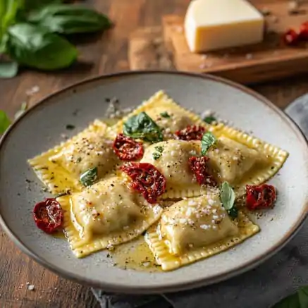 Raviolli de Muzzarela c/ Tomate Seco